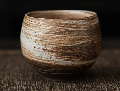 Japanese-Style Pottery Cup |            Rustic Ceramic Craft