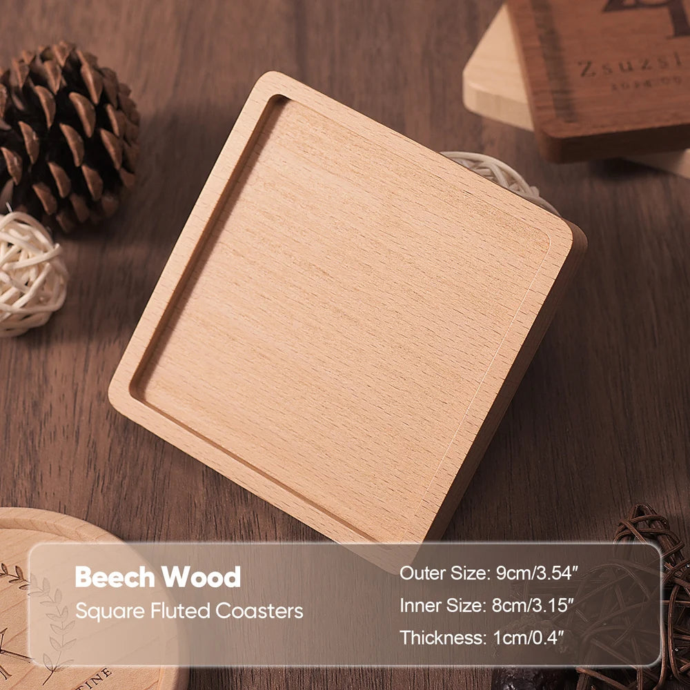 Solid Walnut Wood Coaster | Heat-Resistant Cup Mat