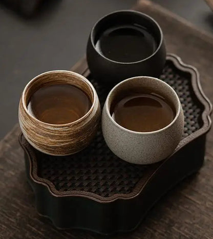 Japanese-Style Pottery Cup |            Rustic Ceramic Craft