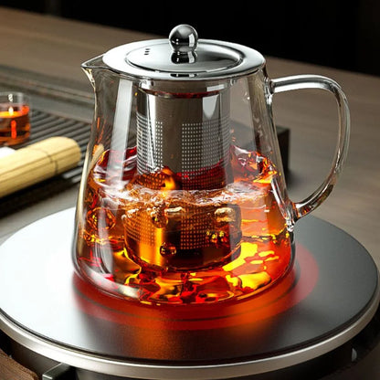 Heat-Resistant Glass Teapot | Stainless Steel Infuser | 500ML