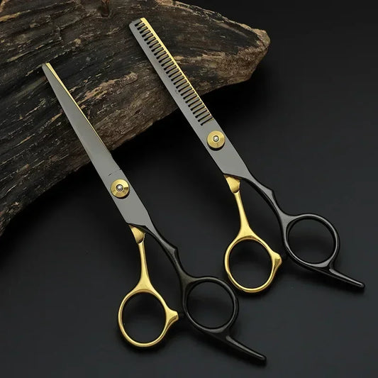 Gold Professional Hair Cutting Scissors | 6-Inch Stainless Steel Shears