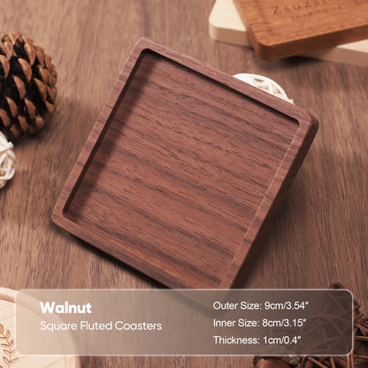 Solid Walnut Wood Coaster | Heat-Resistant Cup Mat