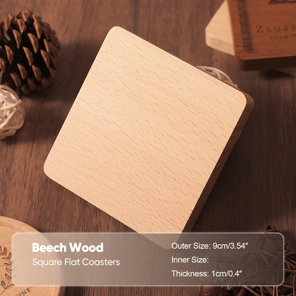 Solid Walnut Wood Coaster | Heat-Resistant Cup Mat