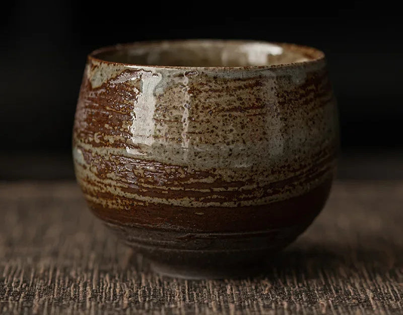 Japanese-Style Pottery Cup |            Rustic Ceramic Craft