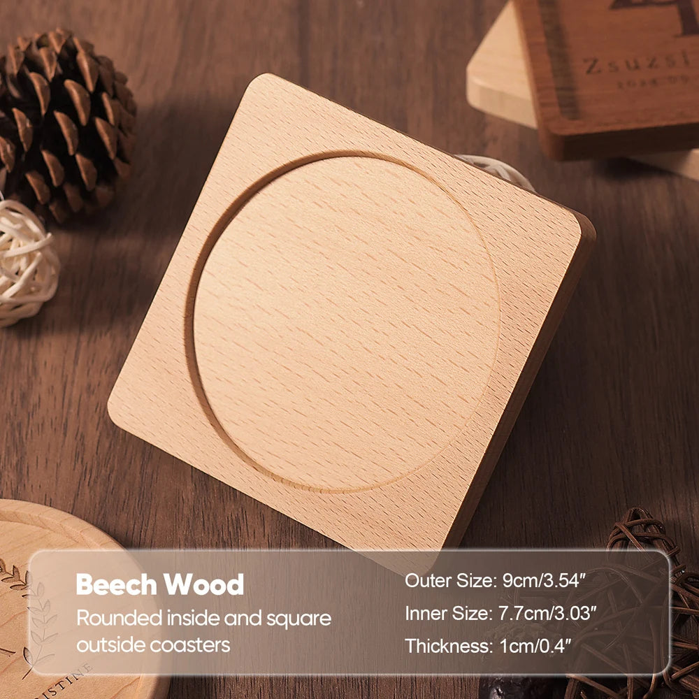 Solid Walnut Wood Coaster | Heat-Resistant Cup Mat