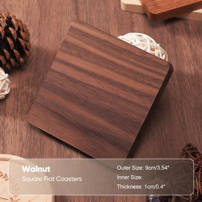 Solid Walnut Wood Coaster | Heat-Resistant Cup Mat