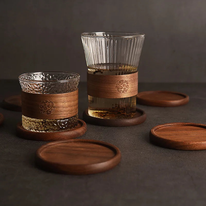 Solid Walnut Wood Coaster | Heat-Resistant Cup Mat