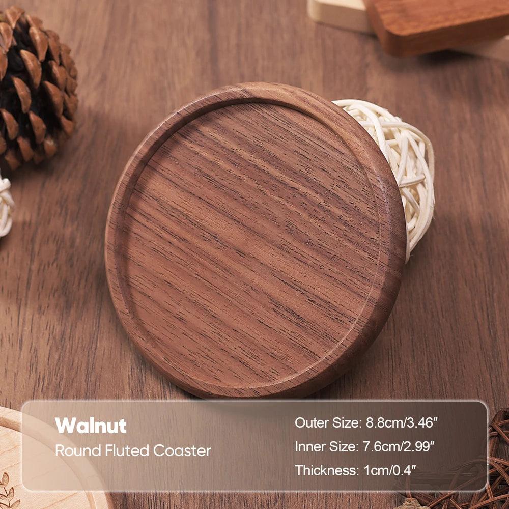 Solid Walnut Wood Coaster | Heat-Resistant Cup Mat